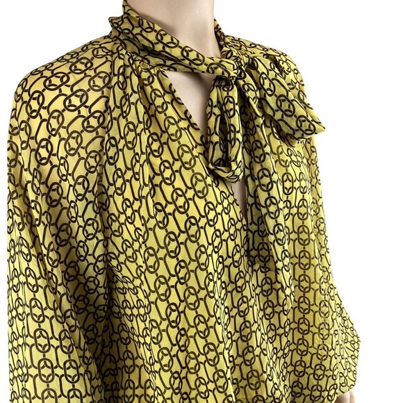 L,Academie The Malle Mini Dress In Gold Chain NWT Size‎ XS Xsmall Yellow & Black - Picture 8 of 11